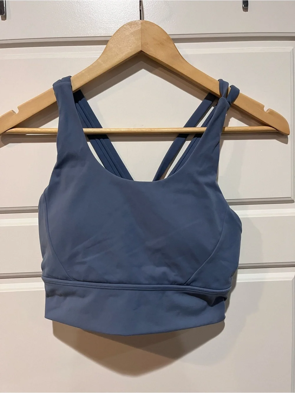 Buffbunny Collection Strappy Back Sports Bra Slate Blue Size Medium